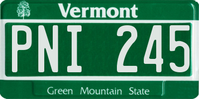 VT license plate PNI245