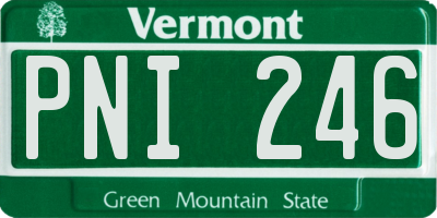 VT license plate PNI246