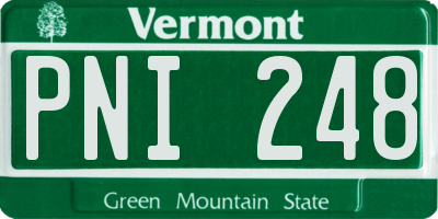 VT license plate PNI248