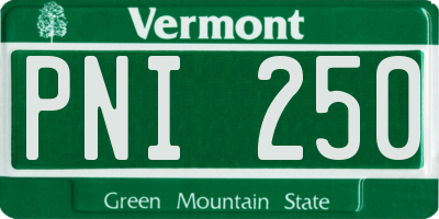 VT license plate PNI250