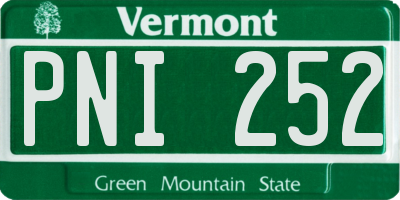 VT license plate PNI252