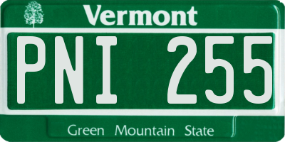 VT license plate PNI255