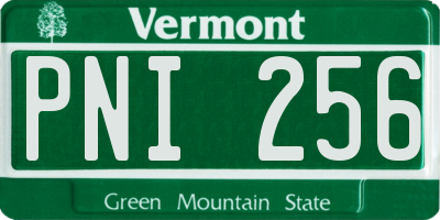 VT license plate PNI256