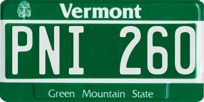 VT license plate PNI260