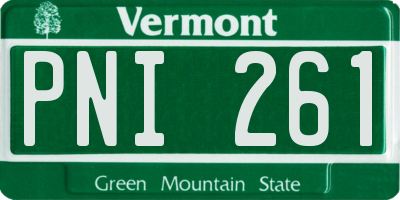 VT license plate PNI261