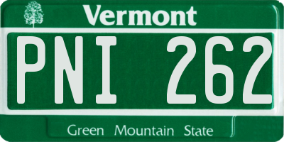 VT license plate PNI262