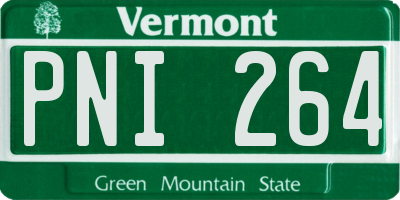 VT license plate PNI264