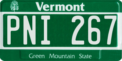 VT license plate PNI267