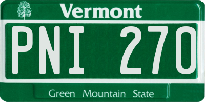 VT license plate PNI270