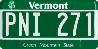 VT license plate PNI271