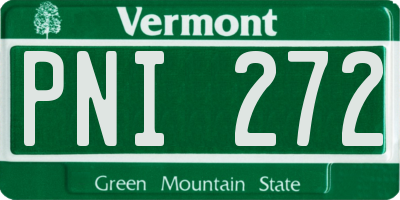 VT license plate PNI272