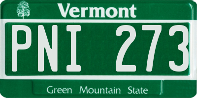 VT license plate PNI273