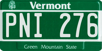 VT license plate PNI276