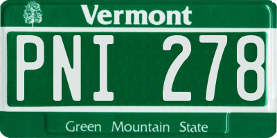 VT license plate PNI278