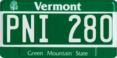 VT license plate PNI280