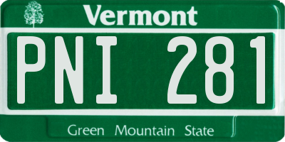 VT license plate PNI281