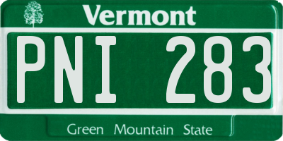 VT license plate PNI283