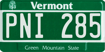 VT license plate PNI285
