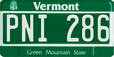 VT license plate PNI286