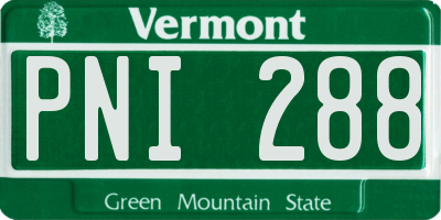 VT license plate PNI288