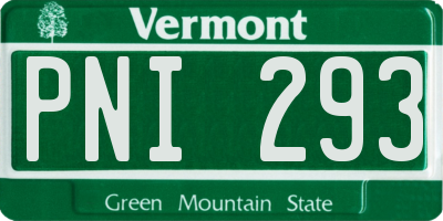 VT license plate PNI293