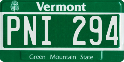 VT license plate PNI294