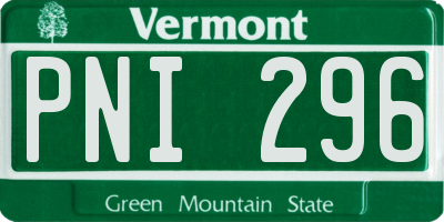 VT license plate PNI296