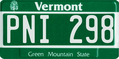VT license plate PNI298