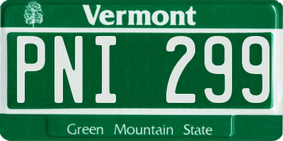 VT license plate PNI299