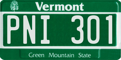 VT license plate PNI301