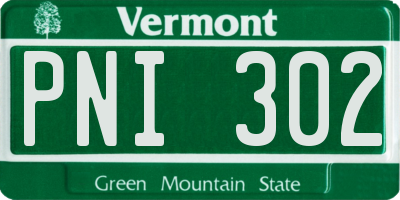 VT license plate PNI302