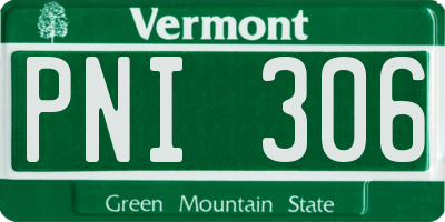 VT license plate PNI306