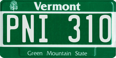 VT license plate PNI310