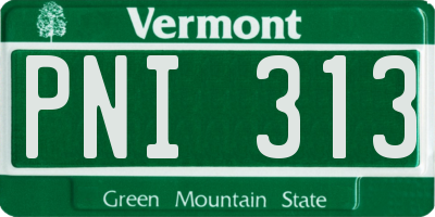 VT license plate PNI313