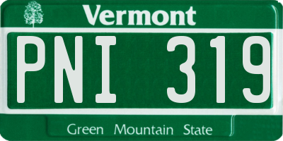 VT license plate PNI319