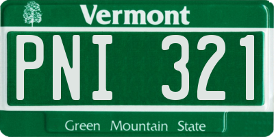 VT license plate PNI321