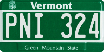 VT license plate PNI324