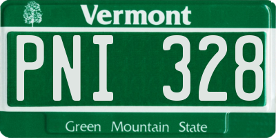 VT license plate PNI328