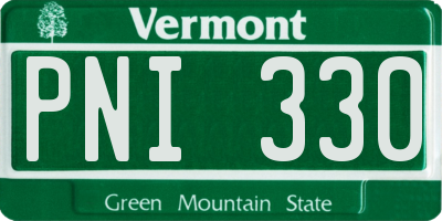 VT license plate PNI330