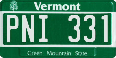 VT license plate PNI331