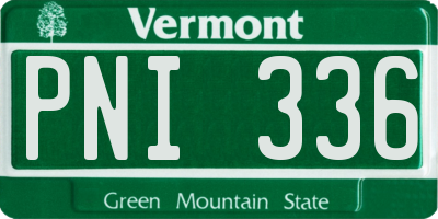 VT license plate PNI336