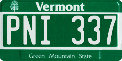 VT license plate PNI337