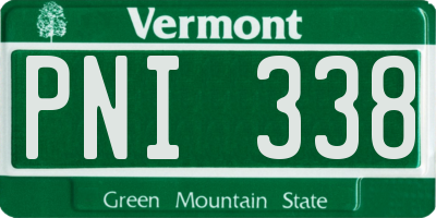 VT license plate PNI338