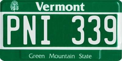 VT license plate PNI339