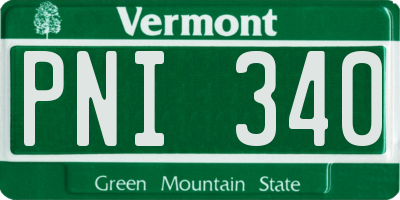 VT license plate PNI340