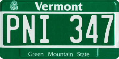 VT license plate PNI347