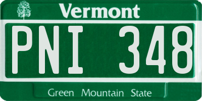 VT license plate PNI348