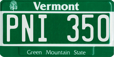 VT license plate PNI350