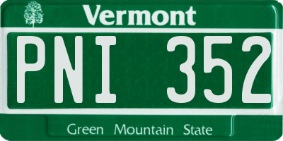 VT license plate PNI352