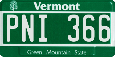 VT license plate PNI366
